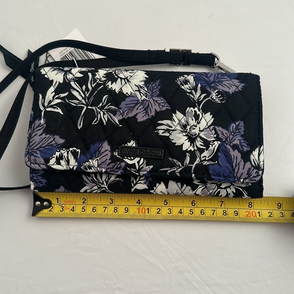 Vera Bradley Frosted Floral multicolor RFID wallet adjustable crossbody bag - Picture 8 of 12